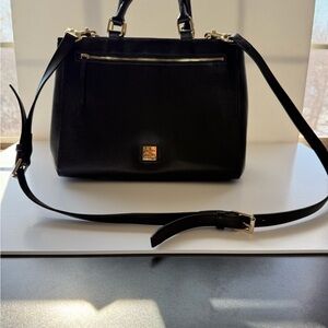 Dooney & Bourke Black Satchel Bag.  Saffiano Leather. Size: 11.5L-5.25W-9.25H.